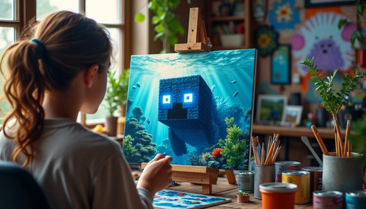 découvrez comment un fan de minecraft a recréé et peint à la main un gardien emblématique du jeu dans la vraie vie. une réalisation artistique impressionnante partagée sur reddit !