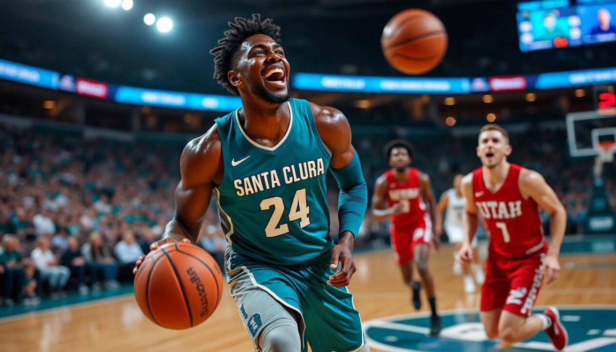 santa clara remporte une victoire convaincante contre utah tech avec un score final de 90 à 80, illustrant une performance solide et dominatrice.