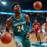 santa clara remporte une victoire convaincante contre utah tech avec un score final de 90 à 80, illustrant une performance solide et dominatrice.