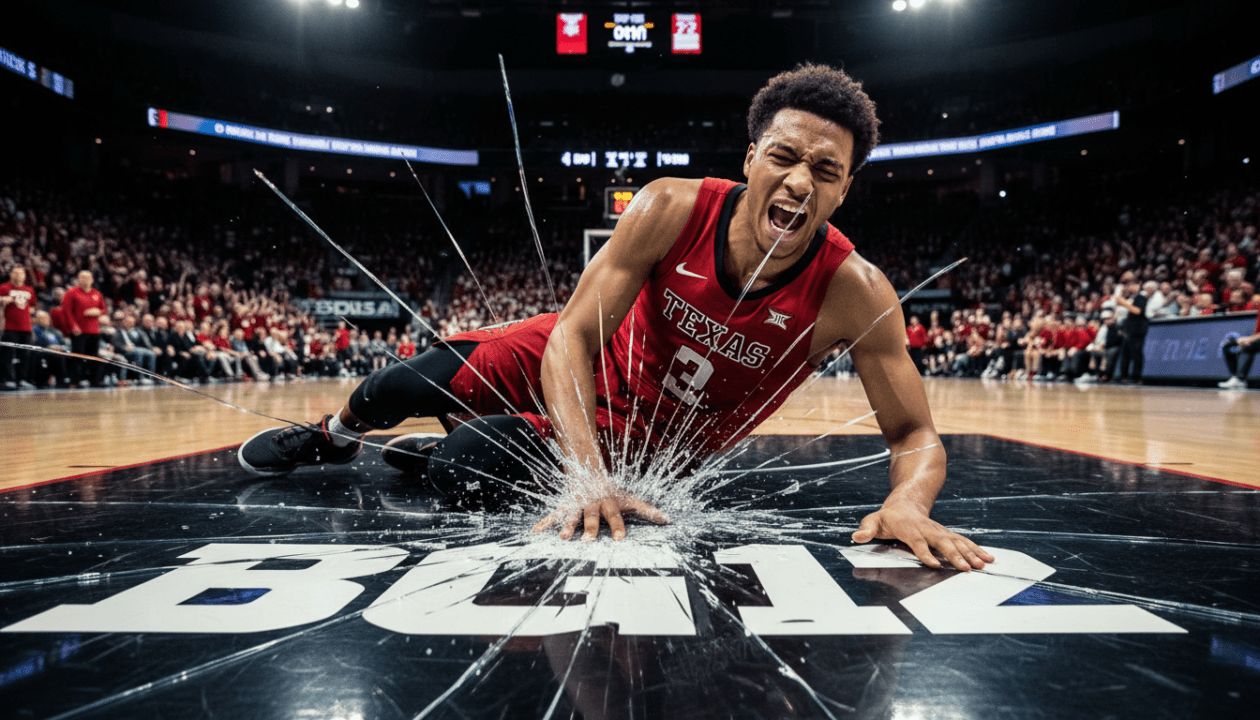 anderson de texas tech se blesse gravement en chutant sur le sol de verre du big 12, suscitant inquiétude et réactions lors du match.
