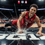 anderson de texas tech se blesse gravement en chutant sur le sol de verre du big 12, suscitant inquiétude et réactions lors du match.